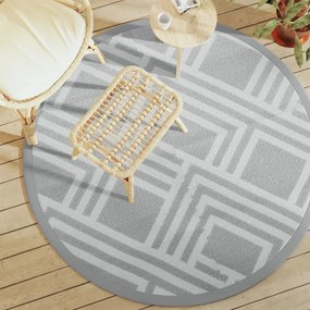 Tappeto Da Esterno Arakıl Grigio Ø160 Cm İn Pp /