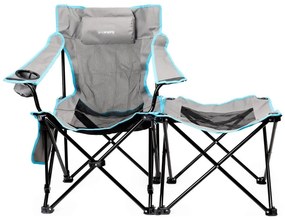 Tavolo da campeggio pieghevole + sedia grigio/blu