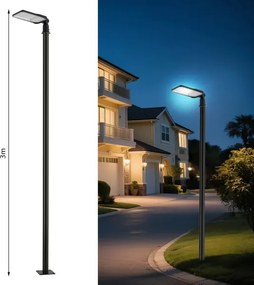 Brilagi-LED Lampione da esterno con palo e kl. 3 m URBANLIGHT LED/100W/230V nero IP65
