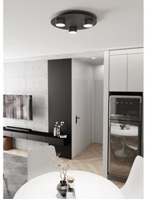 Lampada da soffitto in acciaio BOLX 3 nera 3xGX53 Colore del corpo Nero
