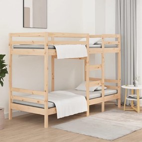 Letto A Castello 75x190 Cm İn Legno Massello Di Pino /
