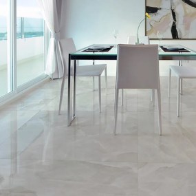 Piastrella da pavimento e rivestimento interno in gres porcellanato 120 x 120 cm rettificato smaltato bianco lucido Venus traffico medio (pei 2/5) Sp. 9 mm 2.88 mq