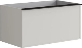 Mobile da bagno da fissare sotto lavabo L 80 x H 40 x P 45.5 cm grigio, 2 cassetti Pixel frame