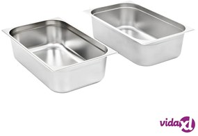 vidaXL Contenitori Gastronorm 2 pz GN 1/1 150 mm in Acciaio Inox
