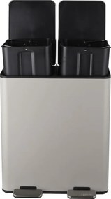 Cestino per la spazzatura grigio tortora in acciaio per raccolta differenziata/con pedale 2x20 l Aliya – Spirella