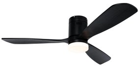 Ventilatore da soffitto intelligente nero 132 cm con LED dimmerabile a 3 fasi in Kelvin e telecomando - Sofia