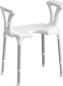 Sedia da doccia con apertura e braccioli bianco