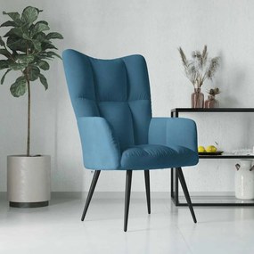Sedia Relax Blu İn Velluto /