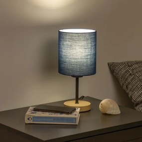 Brilagi - Lampada da tavolo NUBILA WOOD 1xE27/25W/230V quercia/blu scuro
