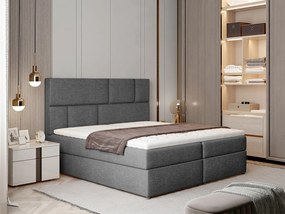 Letto matrimoniale boxspring Londra - 180 x 200 cm , Tessuto grigio scuro