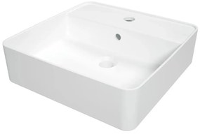 Deante CGS_6U4B - Lavabo da appoggio SQUARE 42x42 cm ceramica/bianco