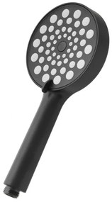 Doccetta tonda 26 cm con tre tipi di getto nero opaco in ABS Hidra