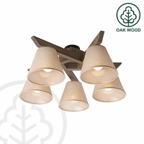 Brilagi - Lampadario LED ANTHONY 5xE14/40W/230V rovere/noce/beige