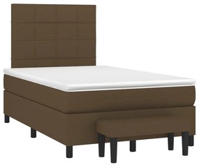 Giroletto a molle con materasso marrone scuro 120x200cm tessuto