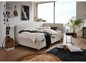 Letto da bambini con sponde beige imbottito con contenitore con rete inclusa 90x200 cm Fun – Meise Möbel