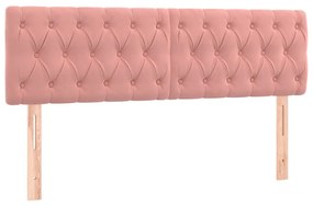 Testiera 2 pz rosa 80x7x78/88 cm in velluto