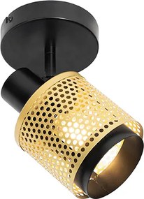 Faretto industriale nero con oro - Kayden