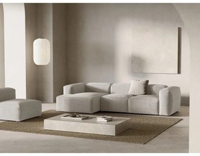 Divano angolare beige (con penisola a sinistra/con chaise lounge) con rivestimento in velluto a coste Bergamo – Cosmopolitan Design