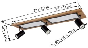 Globo 67306D1 - Faretto LED ULLA LED/24W/230V + 3xGU10/5W