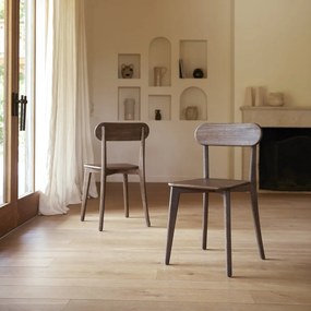 Tikamoon - Set di 2 sedie in legno dii rovere marrone Abel