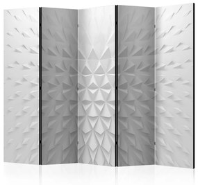 Paravento separè Fortezza illusioni II (5 parti) - astrazione grigia in 3D