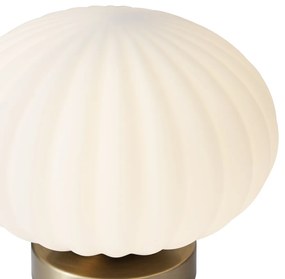 Lampada da tavolo di design in ottone con vetro opale - Mochi