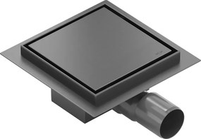 Mexen Flat-Q M13 scarico a pavimento quadrato 12 x 12 cm, grigio canna di fucile spazzolato - 1E10012