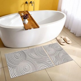 Set di tappetini per il bagno grigio chiaro 2 pz 60x100 cm – Foutastic