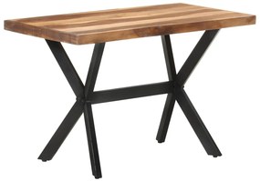 Tavolo Da Pranzo 120x60x75 Cm Legno Massello Con Finitura Ambra /
