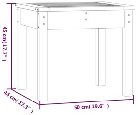 Panca da Giardino Grigia 50x44x45 cm Legno Massello di Pino