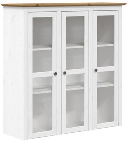 Credenza bodo 115,5x43x200,5 cm massello pino bianco e marrone