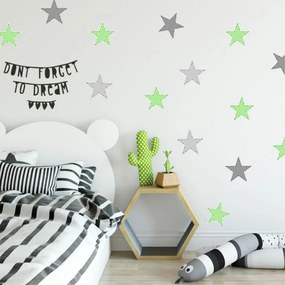 Le stelle di colore verde , adesivo murale | Inspio