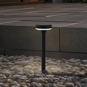 Lindby Brinca lampada con picchetto a terra a LED, nero, PC, sensore