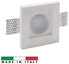 Portafaretto GU10 e MR16 in Gesso Pitturabile Quadrato 98x98 mm