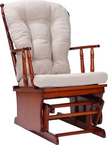 Poltrona a dondolo oscillante con cuscino imbottito AMERICA BEIGE