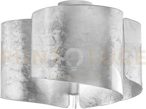 Plafoniera imagine silver 3 luci attacco e27 47x28cm vetro e alluminio