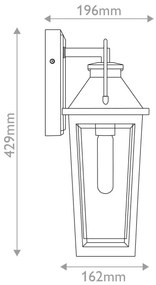Quoizel QZ-BUCKLEY-M-MBK - Applique da esterno BUCKLEY M 1xE27/40W/230V IP44