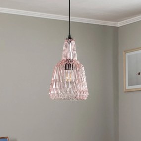 Lampada a sospensione Lindby Belarion, rosa, 1 luce, vetro, Ø 23 cm