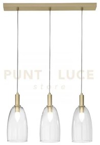 Lampadario a sospensione brandy oro 3 luci attacco e14 72x14x150cm ...