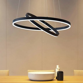 Lampada LED a sospensione Arcchio Albiona, nero, 2 anelli, Ø 60 cm Albiona Arcchio, dimmerabile, Nero, Cucina, Metallo, Moderno