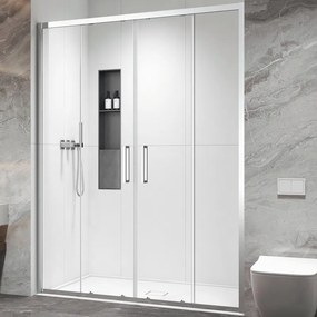 Porta doccia doppio scorrevole 180cm altezza 200cm finitura cromo| KZ6000 - KAMALU