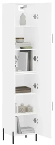 Credenza bianca 34,5x34x180 cm in legno multistrato