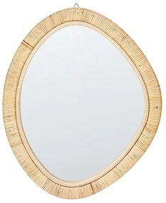 Specchio da parete rattan chiaro 50 x 60 cm ZAATARI Beliani