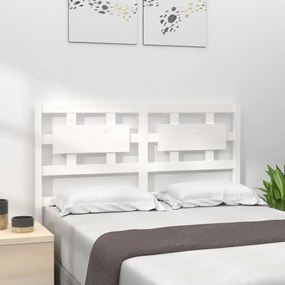 Testiera Per Letto Bianca 140,5x4x100 Cm Legno Massello Di Pino /