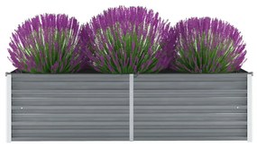 Letto Rialzato Giardino İn Acciaio Zincato 160x40x45 Cm Grigio /
