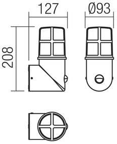 Redo 90201 - Lampada da esterno con sensore TRITON 1xE27/28W/230V IP54 nero