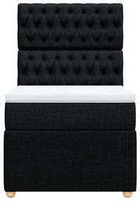 Giroletto a molle con materasso nero 80x200 cm intessuto