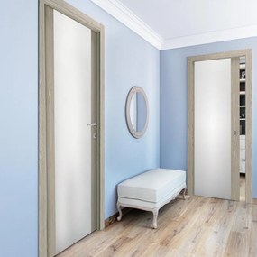 Porta interna a battente Swin vetrata in vetro colore rovere corda, L 70 x H 210 cm, apertura reversibile