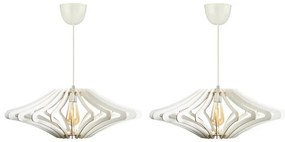 SET 2x Lampadario a sospensione con filo 1xE27/60W/230V bianco diametro 47 cm