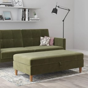 Poggiapiedi in velluto verde Lilly - Støraa